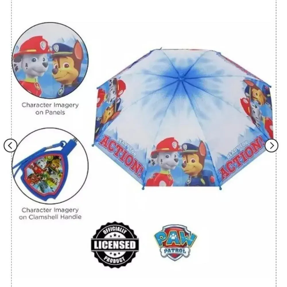 Brand New Nickelodeon Paw Patrol Kids Blue Red Raincoat and umbrella